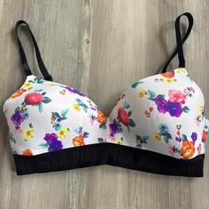 PINK by VICTORIA'S SECRET Wear Everywhere Wireless Floral Bra Lightly Lined 36C